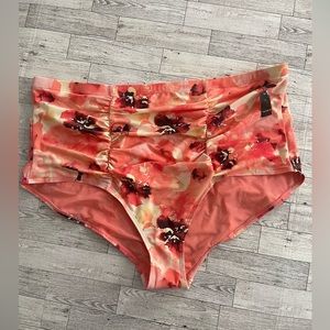 Torrid 4 High Waisted Coral Print Swim Bottom